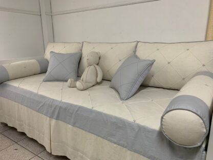 Kit Cama Babá Off White e Azul