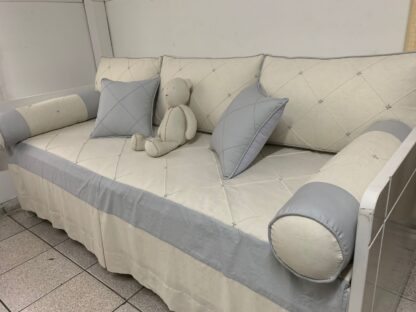 Kit Cama Babá Off White e Azul - Imagem 4