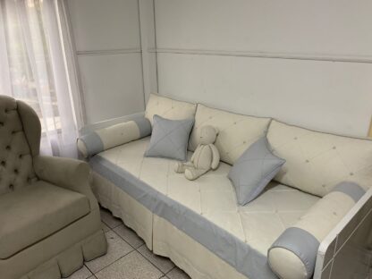 Kit Cama Babá Off White e Azul - Imagem 3