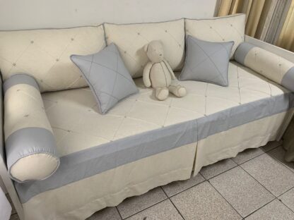 Kit Cama Babá Off White e Azul - Imagem 2