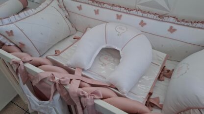 Kit Berço 400 Fios Tulipas e Borboletas – Rose - Imagem 3