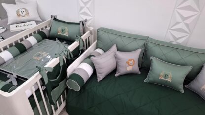 Kit Cama da Babá Bichos Patch Work - Imagem 5