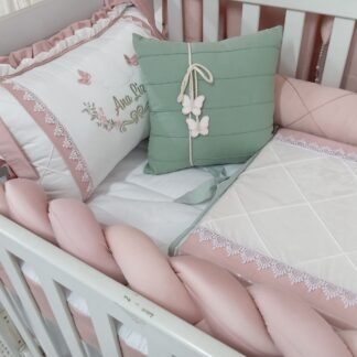 Kit Berço Borboletas Percal 400 fios