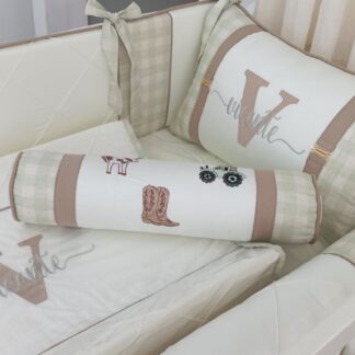 Kit Berço Marrom e Linho