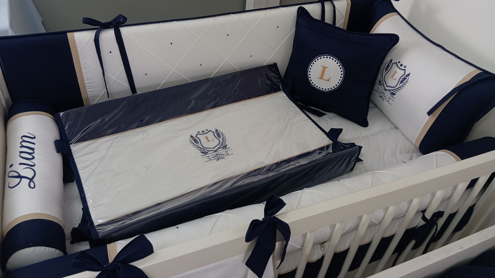 Kit Berço Azul e Branco - Imagem 2