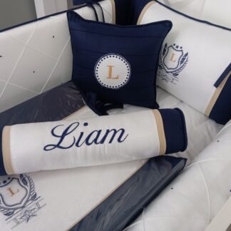 Kit Berço Azul e Branco