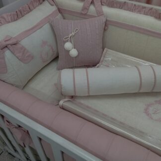 Kit Berço Rosa Linho